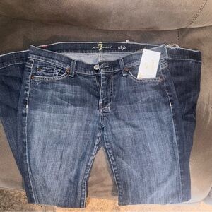 7 For All Mankind Women's Dark Blue Straight Leg Jeans